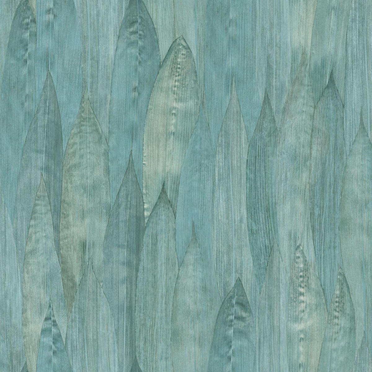 TAPETE Blätter 53 cm x 10.05 m - Türkis, Papier (53/1000cm) - Origin Wallcoverings