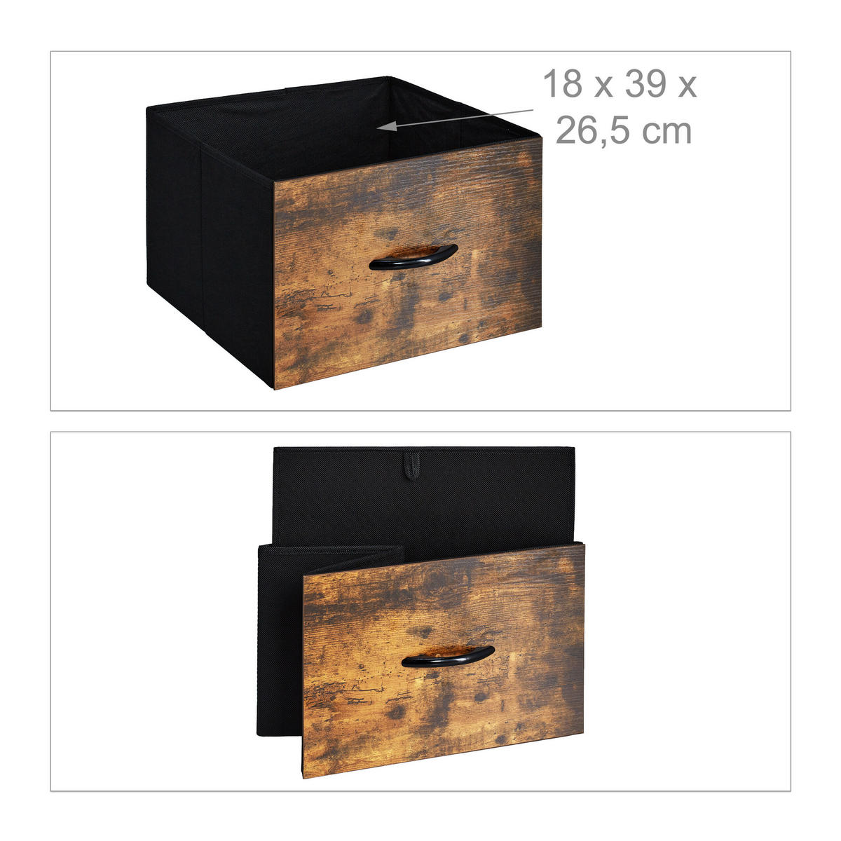 KOMMODE Schwarz Dunkelbraun 6 Schubladen 92x84x32 cm - Braun, Holz/Holzwerkstoff (84/92/32cm) - Relaxdays