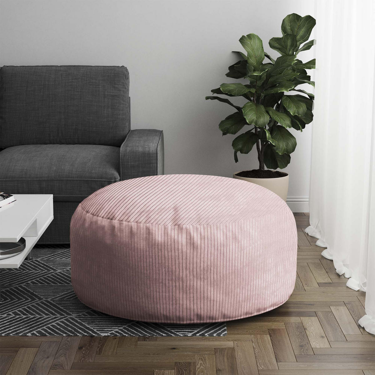 SITZSACK ROLLER Silver Pink - Pink, Textil (70/40/70cm) - Dreamroots