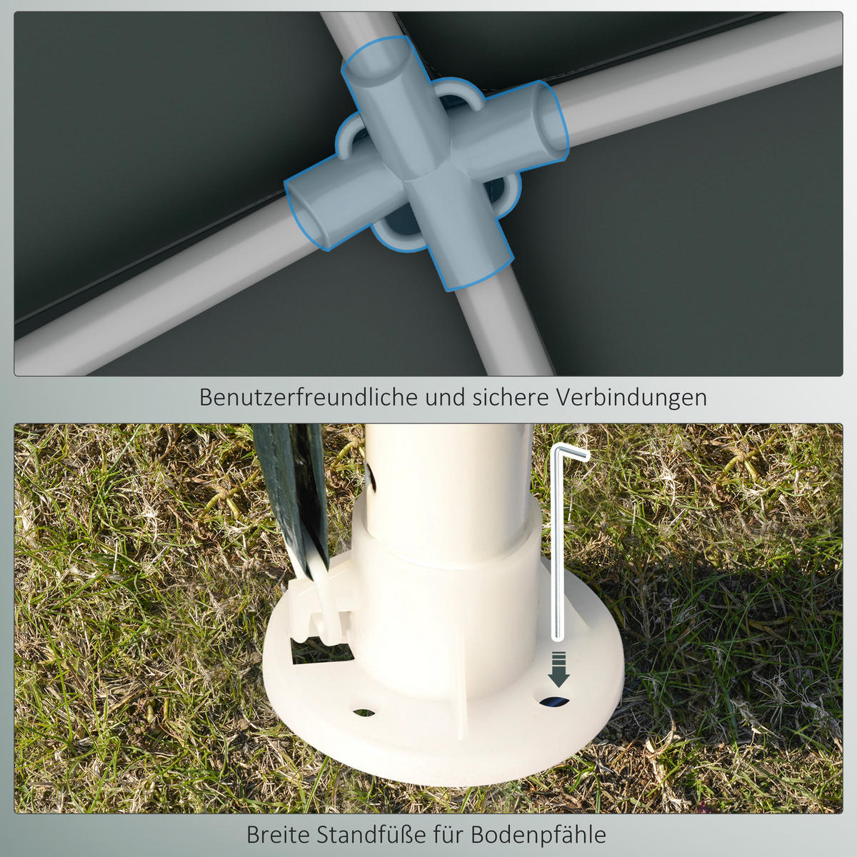 PAVILLON Gartenzelt Stahl Dunkelgrün - Dunkelgrün, Kunststoff/Metall (270/255/270cm) - Outsunny