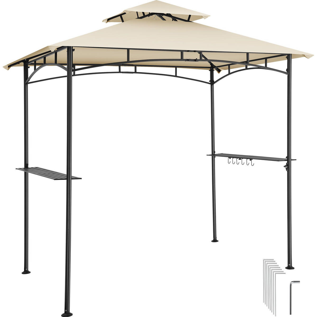 GRILLPAVILLON Maracaibo, 240 x 150 x 250 cm, Sand - Sandfarben, Kunststoff (150/250/240cm) - tectake