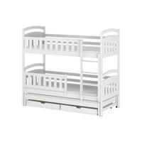 ETAGENBETT 90x200 cm mit Ausziehbett & zwei Schubladen in weiss - Weiß, Holz (90/200cm) - Kids Collective