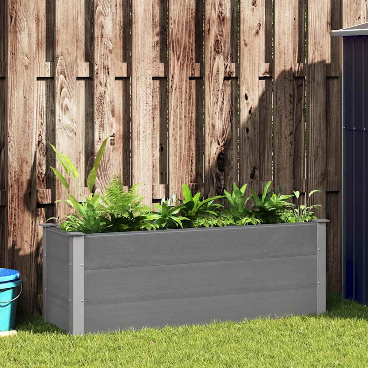 GARTEN-HOCHBEET Wpc 150/50/54 Cm Grau - Grau, Holzwerkstoff (50/54/150cm) - vidaXL