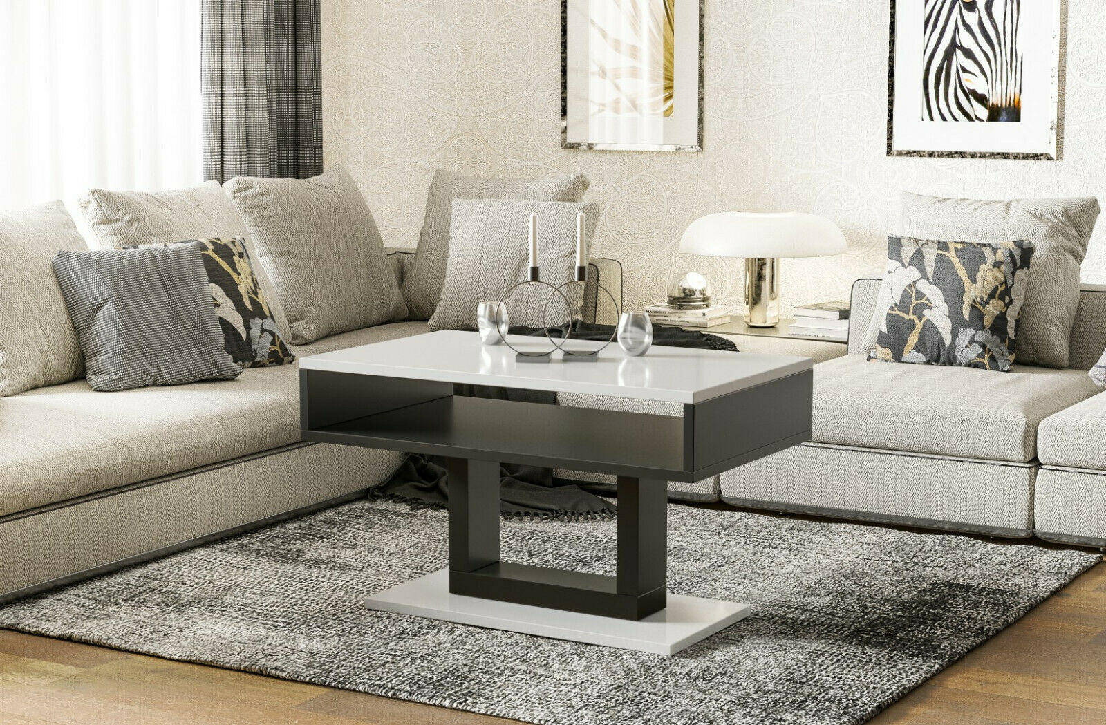 COUCHTISCH Tilo - Weiß Hochglanz, Holzwerkstoff (100/60/58cm) - Endo-Moebel