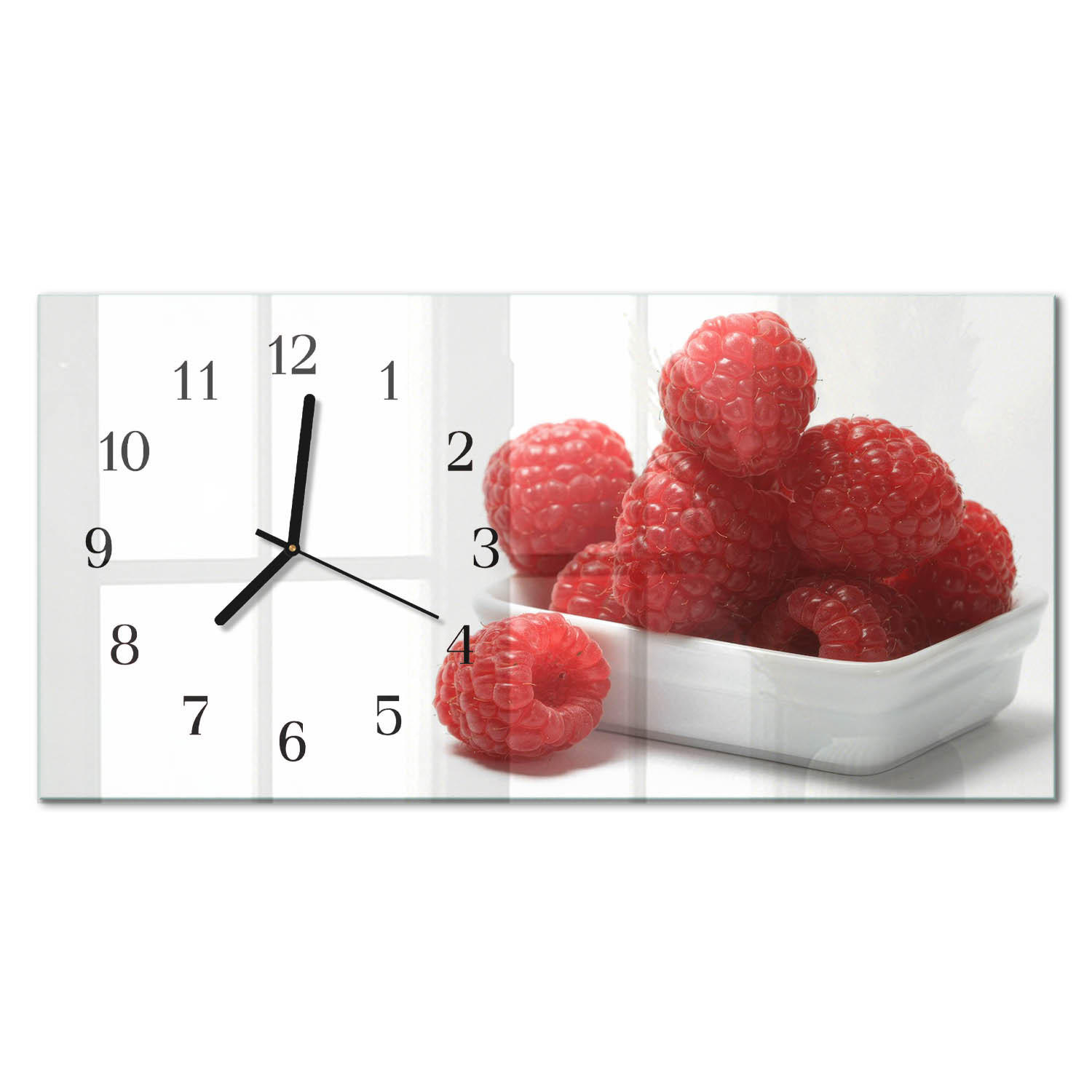 WANDUHR 60x30 cm - Abstraktion - Rot, Glas (60/30/0.4cm) - TULUP