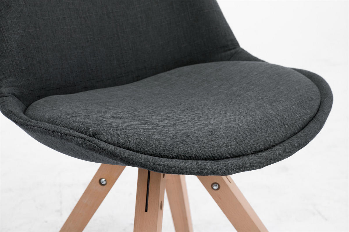 BESUCHERSTUHL Toulon Stoff, Gestell Buchenholz Natura Square Dunkelgrau - Dunkelgrau/Naturfarben, Holz/Buchenholz (48/83/56cm) - TPFLiving