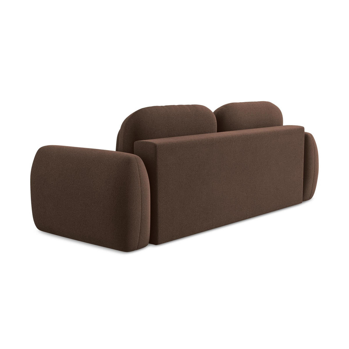 3-SITZER SOFA mit Schlaffunktion Bouclé Stoff Grau - Schwarz/Braun, Holzwerkstoff/Kunststoff (266/95/121cm) - LaMiaSofa