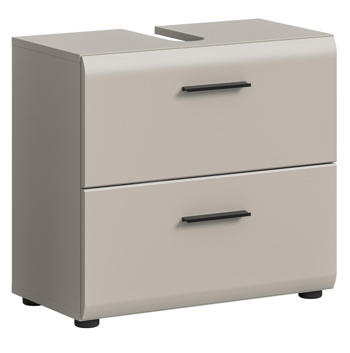 WASCHBECKENUNTERSCHRANK Kaschmir 60 cm, Badezimmer Unterschrank mit Schubladen - Kaschmir/Schwarz, Holzwerkstoff/Kunststoff (60/55/30cm) - Inn.Furn