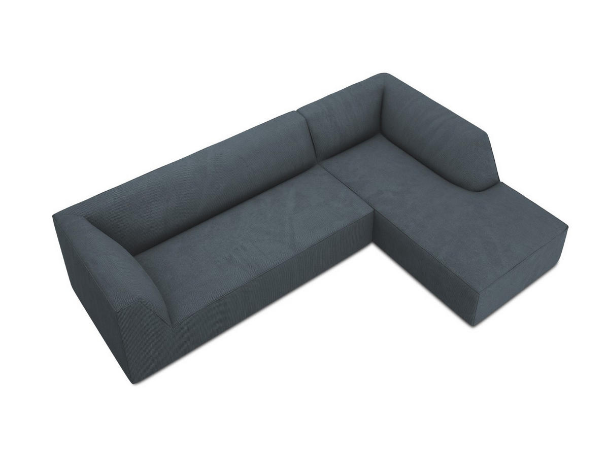 ECKSOFA rechts Ruby aus Cord blau 4 Sitzplätze - Blau, Textil (180/273cm) - Micadoni