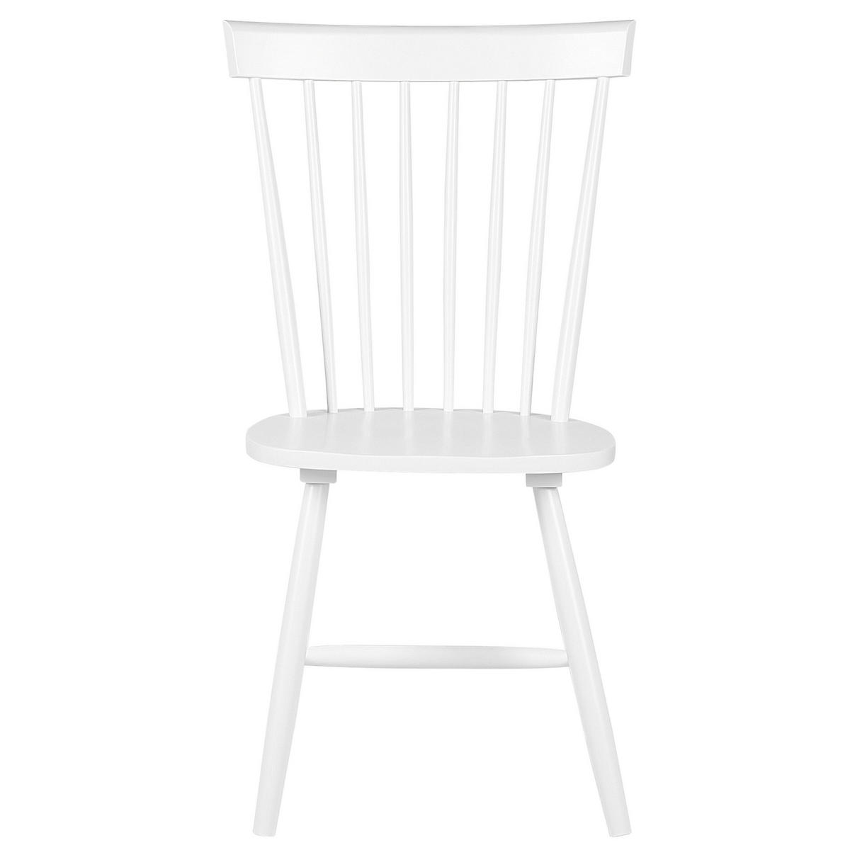 ESSZIMMERSTUHL 2er-Set Gummibaumholz Weiß Burges - Weiß, Holz (51/92/46cm) - Beliani