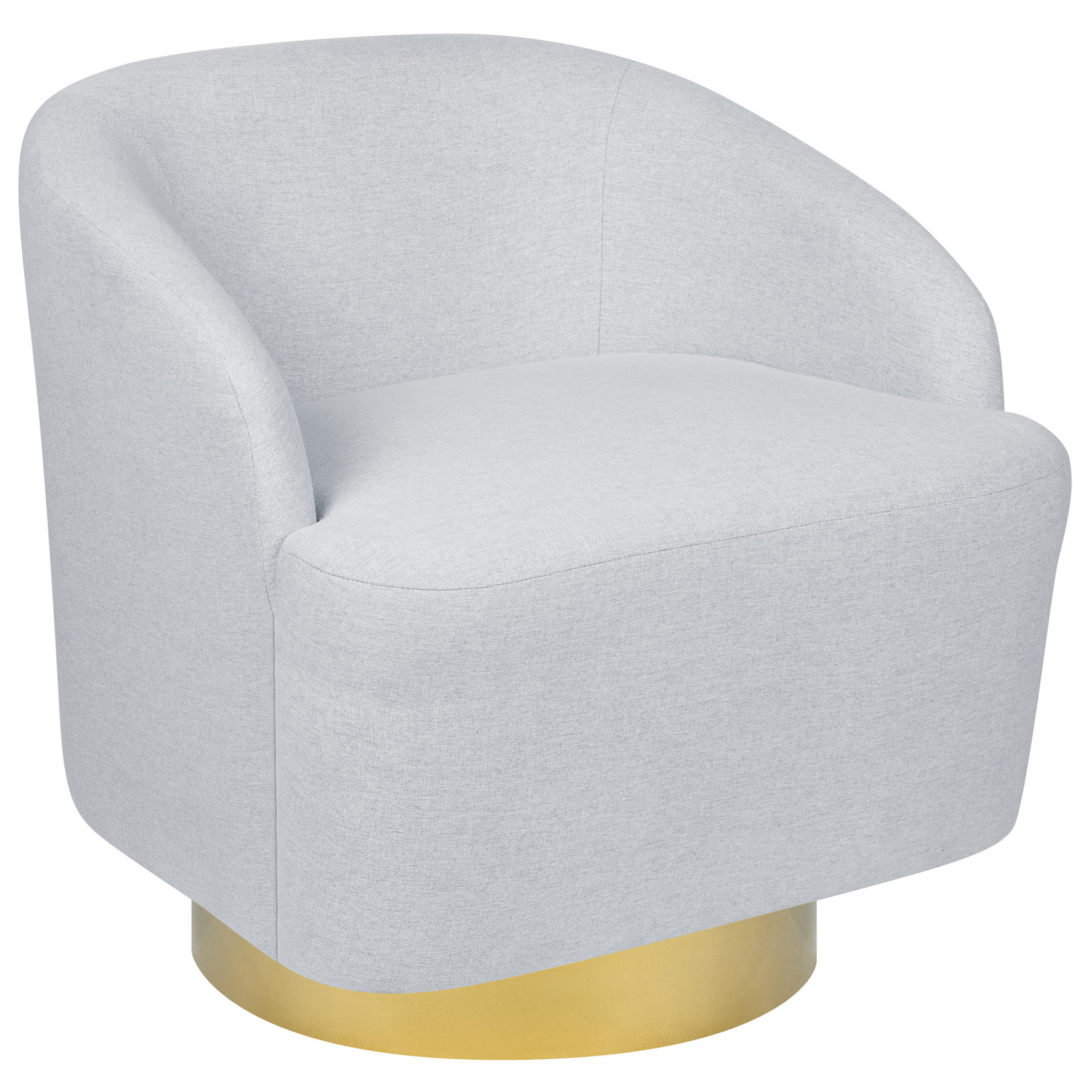 SESSEL hellgrau/gold mit Drehfunktion Lavik - Goldfarben/Grau, Textil (73/71/70cm) - Beliani