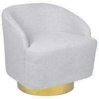 SESSEL hellgrau/gold mit Drehfunktion Lavik - Goldfarben/Grau, Textil (73/71/70cm) - Beliani