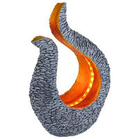 LED AUSSENLEUCHTE Skulptur Grau Gold Steinoptik - Grau, Kunststoff (23.5/11/34.5cm) - Globo Lighting