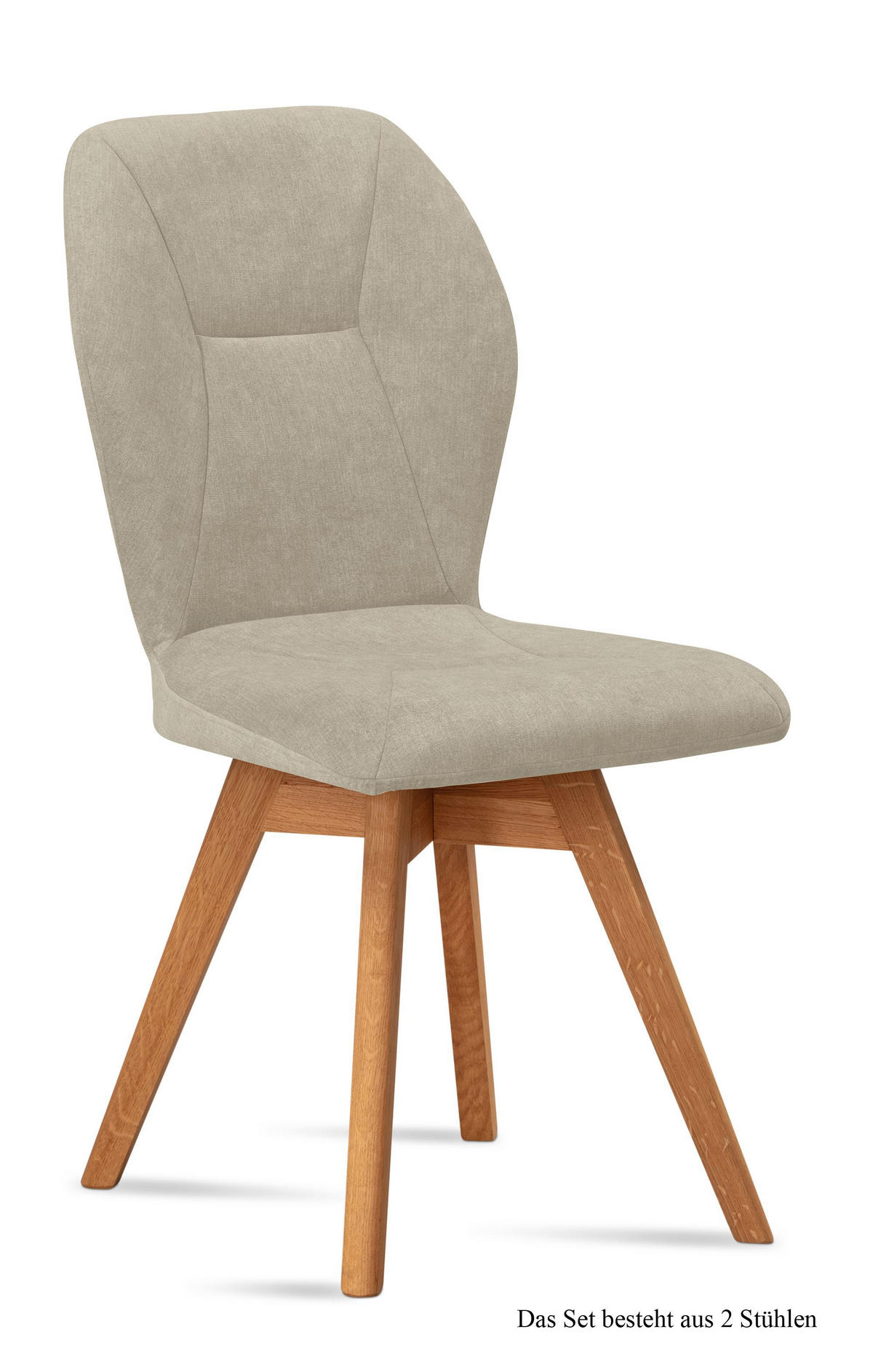 ESSZIMMERSTUHL drehbar (2er-Set) Draga 51x92x60 Eiche geölt/Natur - Eichefarben/Naturfarben, Kunststoff (60/92/51cm) - 58aufmkessel