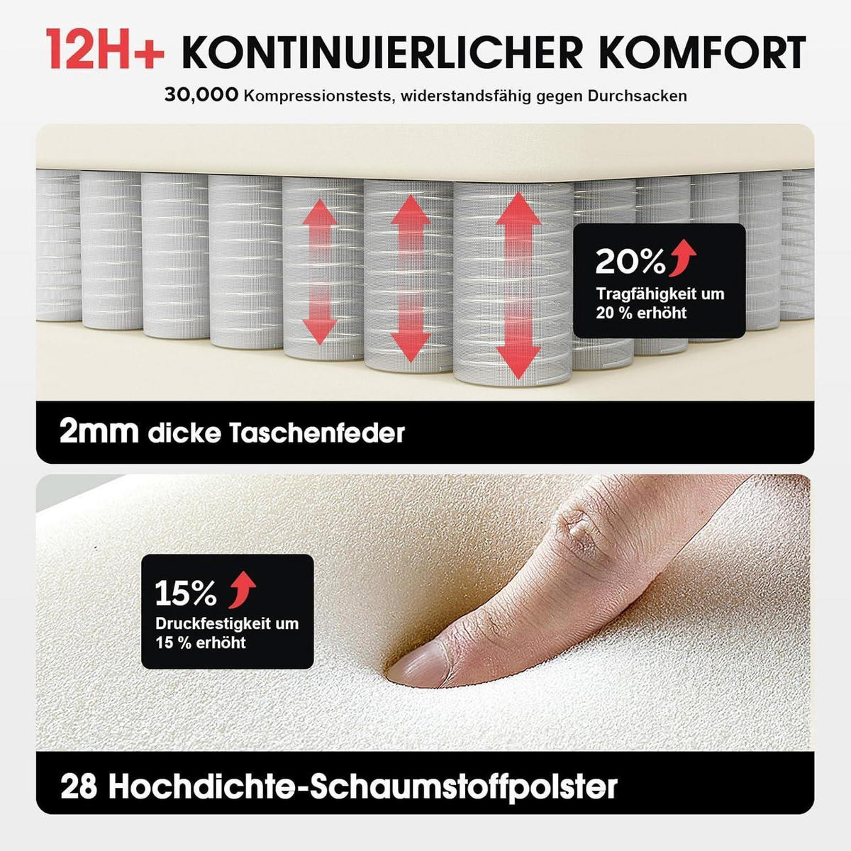 GAMING Stuhl Stoff mit Massagefunktion und Fußstütze Grau - Grau, Textil (81.5/28.5/56cm)