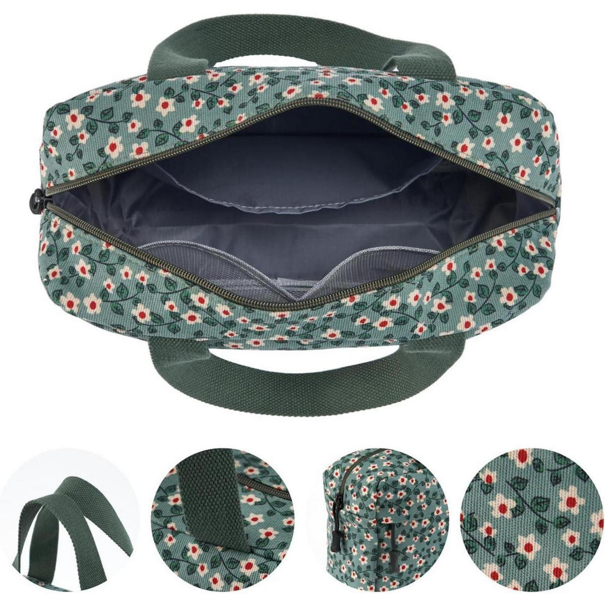 KOSMETIKTASCHE Cord Grün-a 30 cm - Grün, Textil (18/2/26cm)
