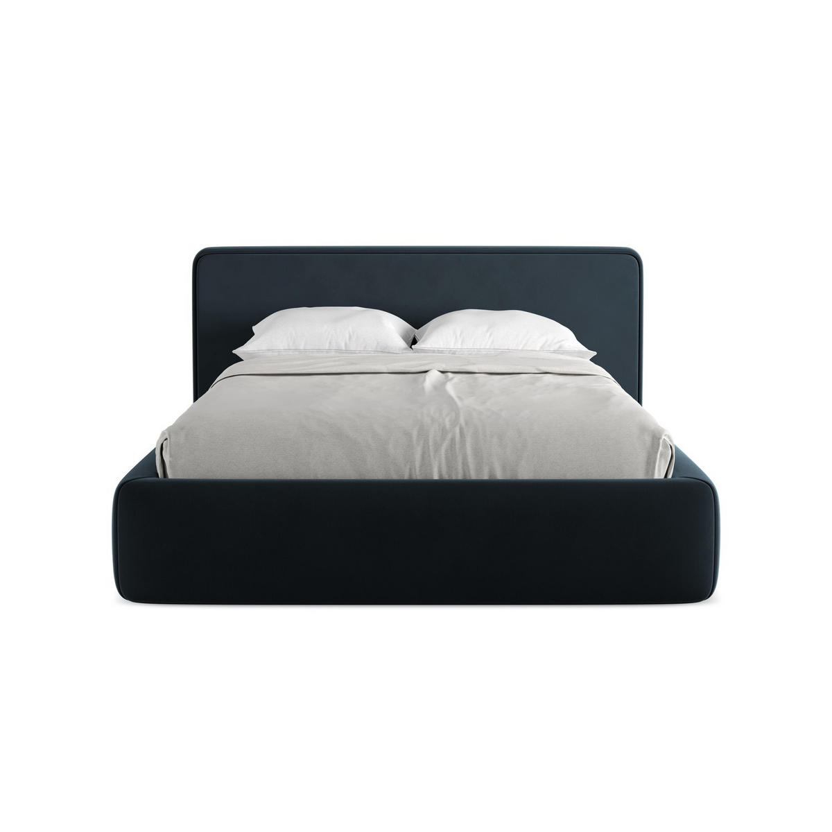 POLSTERBETT mit Bettkasten und Lattenrost 180x225 Blau - Blau/Schwarz, Kunststoff/Textil (140/200cm) - LaMiaSofa