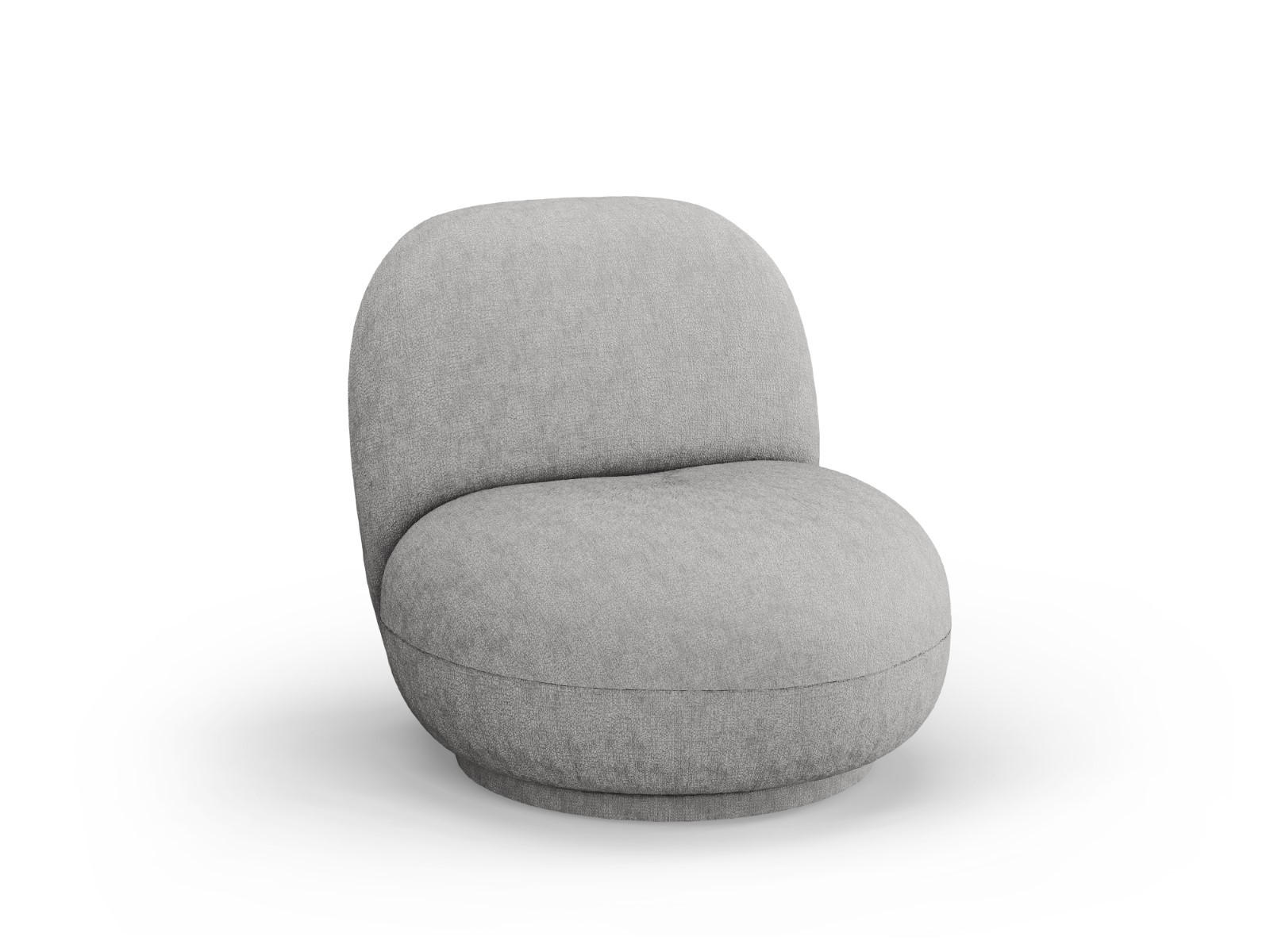 DREHSESSEL Chuck aus Chenille-Stoff silber - Silberfarben, Textil (77/80/78cm) - Micadoni