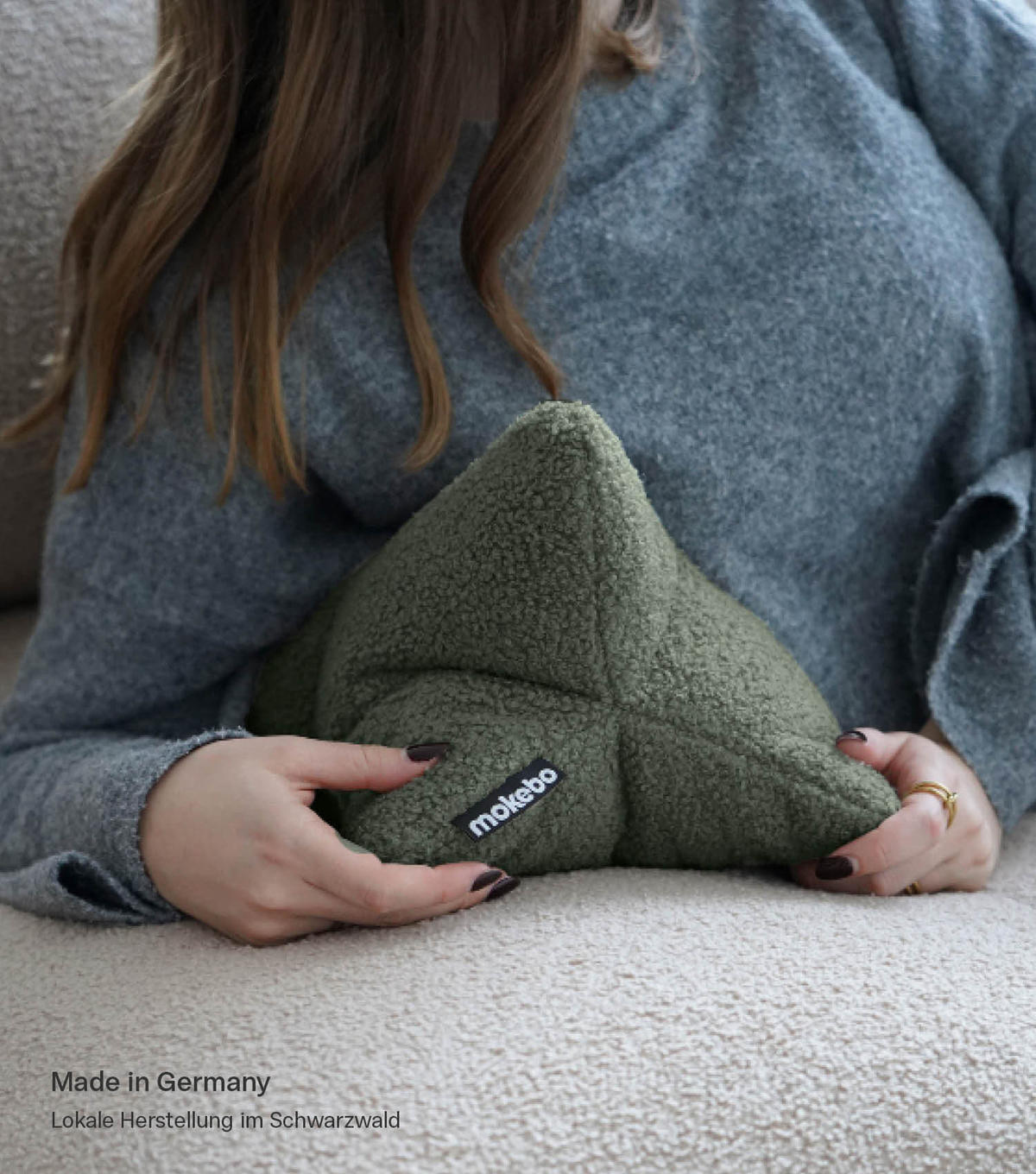 NACKENKISSEN Der Leseknochen - Grün, Textil (42/22cm) - Mokebo