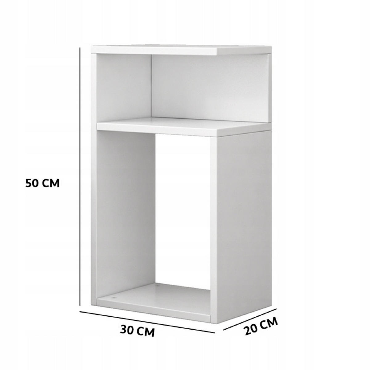 NACHTTISCH / Beistelltisch – Modernes Design für Schlafzimmer und Wohnzimmer - Weiß, Holzwerkstoff (30/50/20cm)