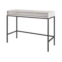 SCHMINKTISCH mit Schublade 104 cm Galla, Geriffelte Fronten, Grau + Schwarz - Schwarz/Grau, Holz (104/77/50cm) - Emporius