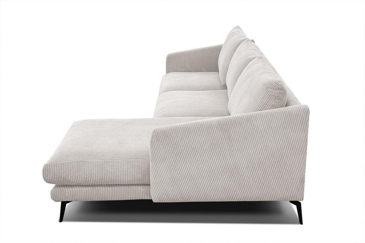 ECKSOFA VILT 4-Sitzer, weiß - Schwarz/Weiß, Holzwerkstoff/Textil (255/156cm) - Courtois Laville