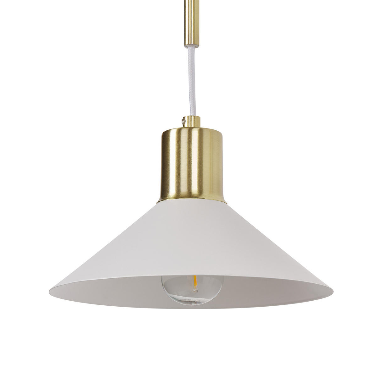 WANDLAMPE Weiß/Gold Sissa - Goldfarben/Weiß, Metall (20/44/35cm) - Beliani