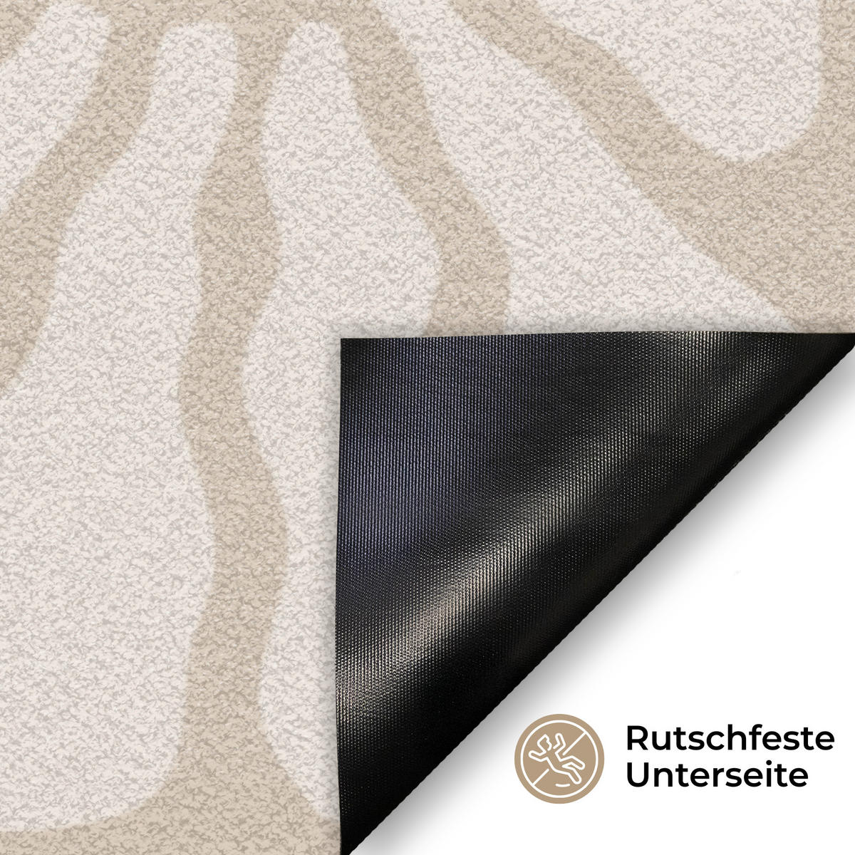FUSSMATTE Floral - Druck - Beige - Braun - Minimalistisch 90x60 cm - Sandfarben, Kunststoff (90/0.4cm) - MuchoWow