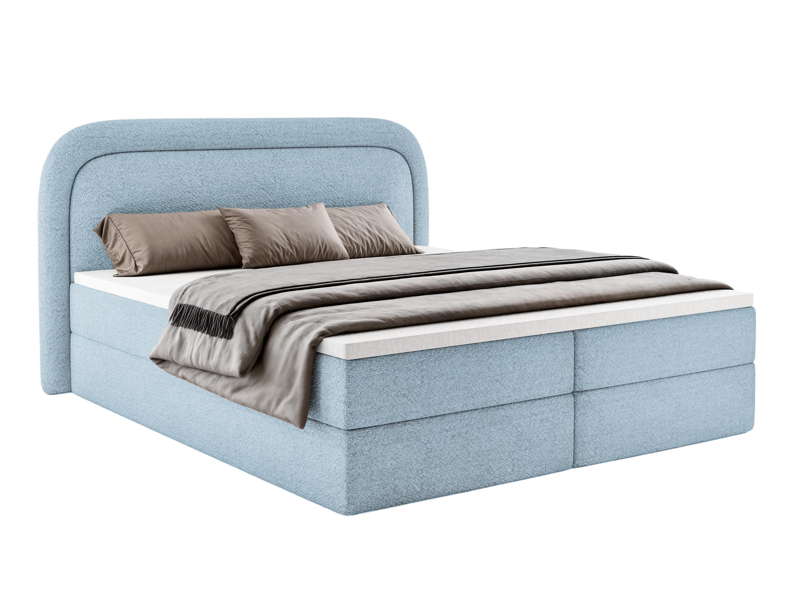 Luxkor24 Boxbett Hellblau 200x200 cm