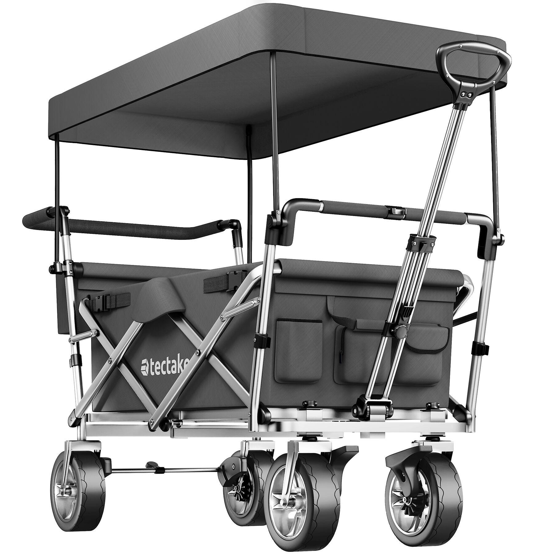 BOLLERWAGEN Nico, inklusive Tragetasche, Belastbarkeit 80 kg, grau - Grau, Metall (55.5/98/100cm) - tectake