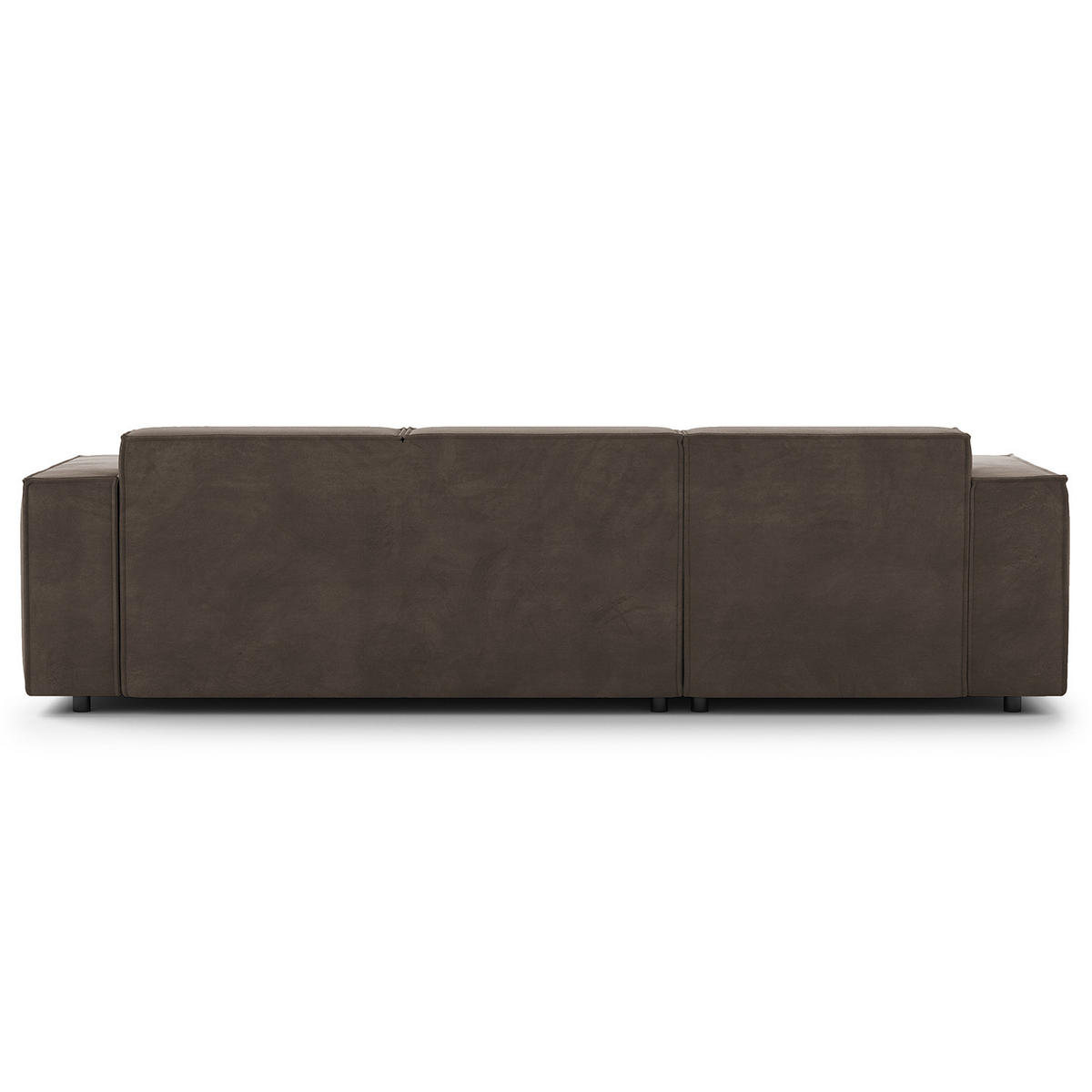ECKSOFA mit Longchair - Taupe/Schwarz, Kunststoff/Textil (260/177cm) - home24