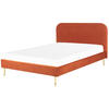 POLSTERBETT 140/200cm Orange Flayat - Orange, Textil (140/200cm) - Beliani