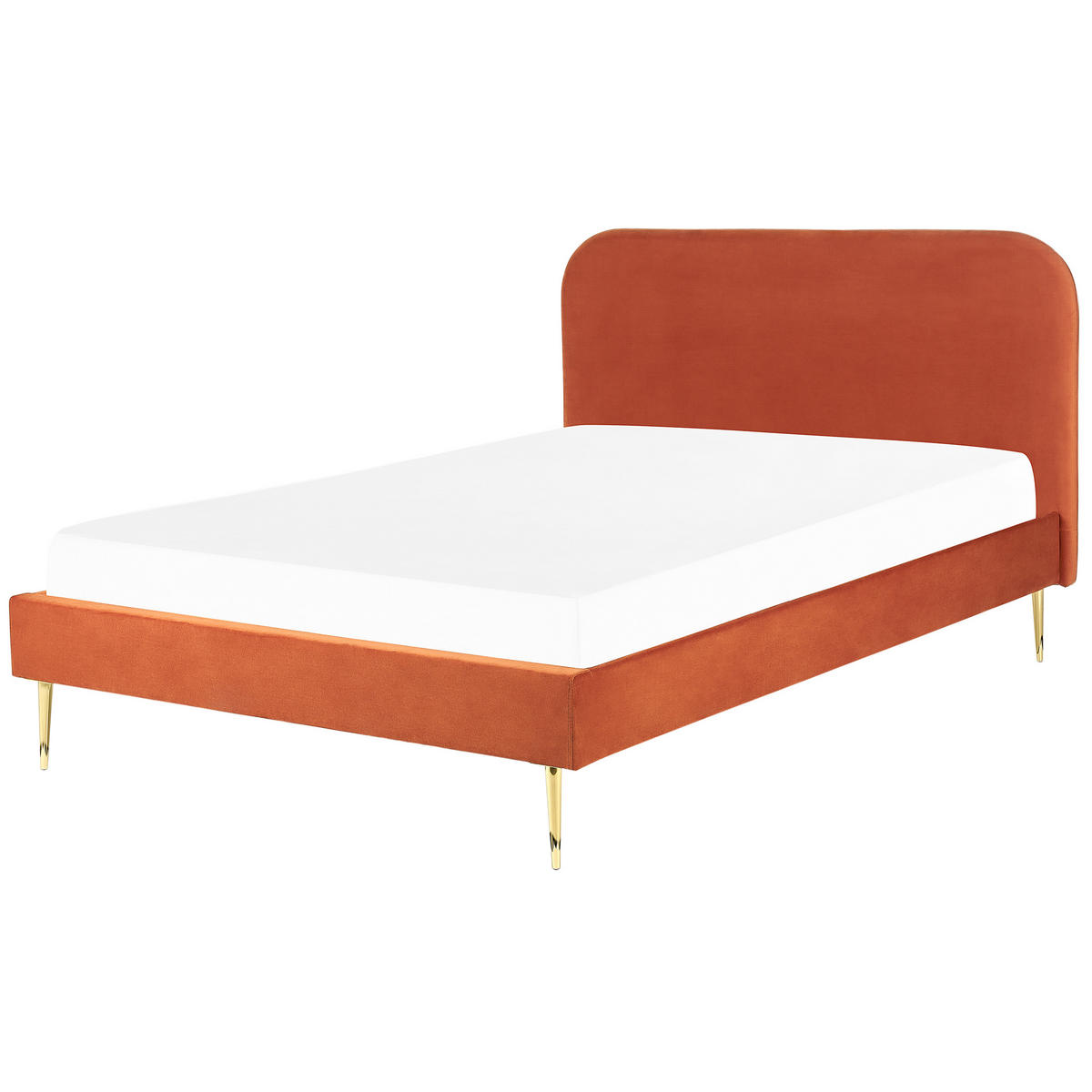 POLSTERBETT 140/200cm Orange Flayat - Orange, Textil (140/200cm) - Beliani