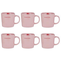TASSE (6er-Set) Good Vibes French Kiss - Rosa, Keramik (0.4L) - Butlers