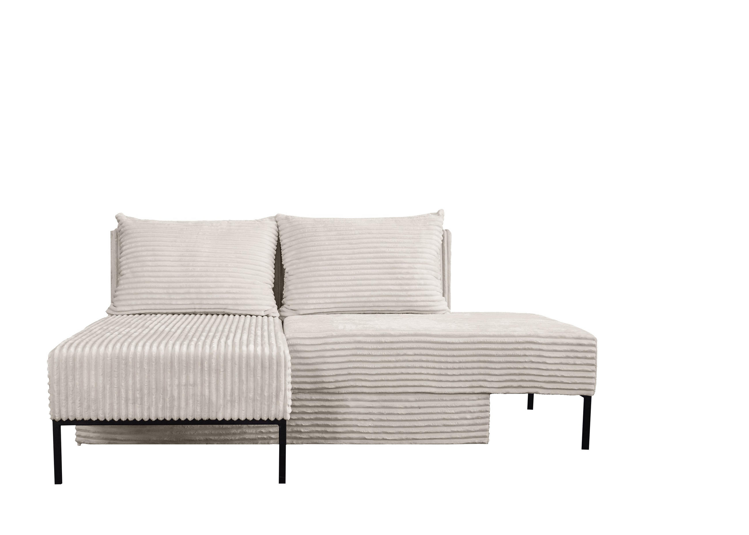 ECKSOFA Mit Schlaffunktion MOOKA 4in1-Multifunktions-System Stoff Velo Links Ecru - Ecru, Holz/Textil (145/160cm) - Kaiser Möbel