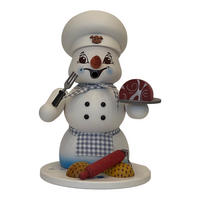 RAUCHFIGUR Schneemann Weiß Fleischer 19 cm - Multicolor, Holz (15/19/0.1cm)