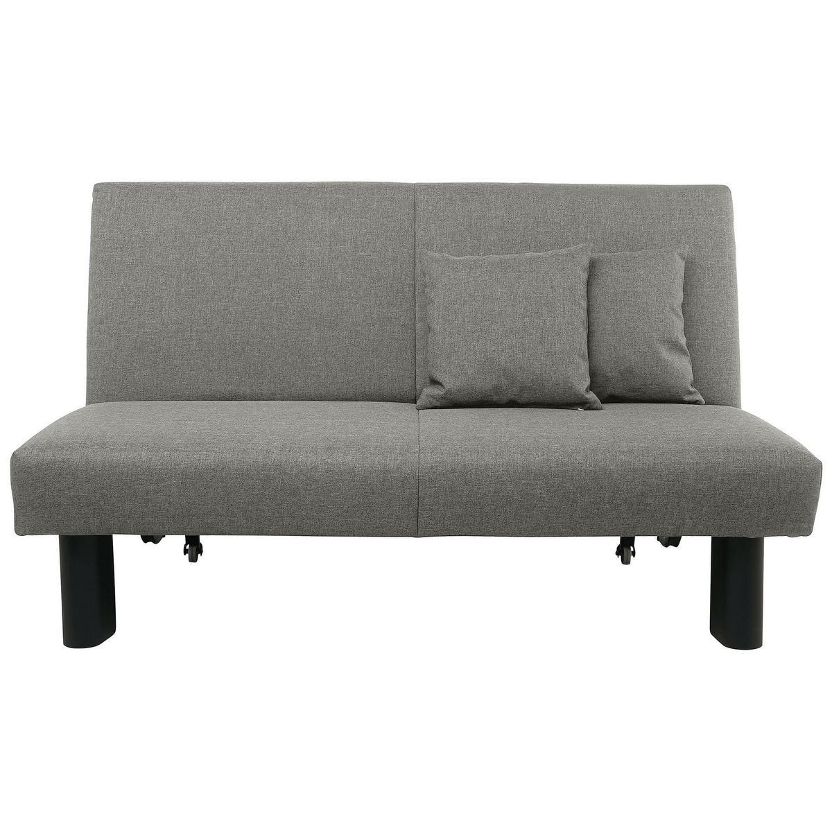 FALTSOFA Kalomira Bezug Flachgewebe Metall schwarz / hellgrau - Hellgrau, Kunststoff (145/84/100cm) - 58aufmkessel
