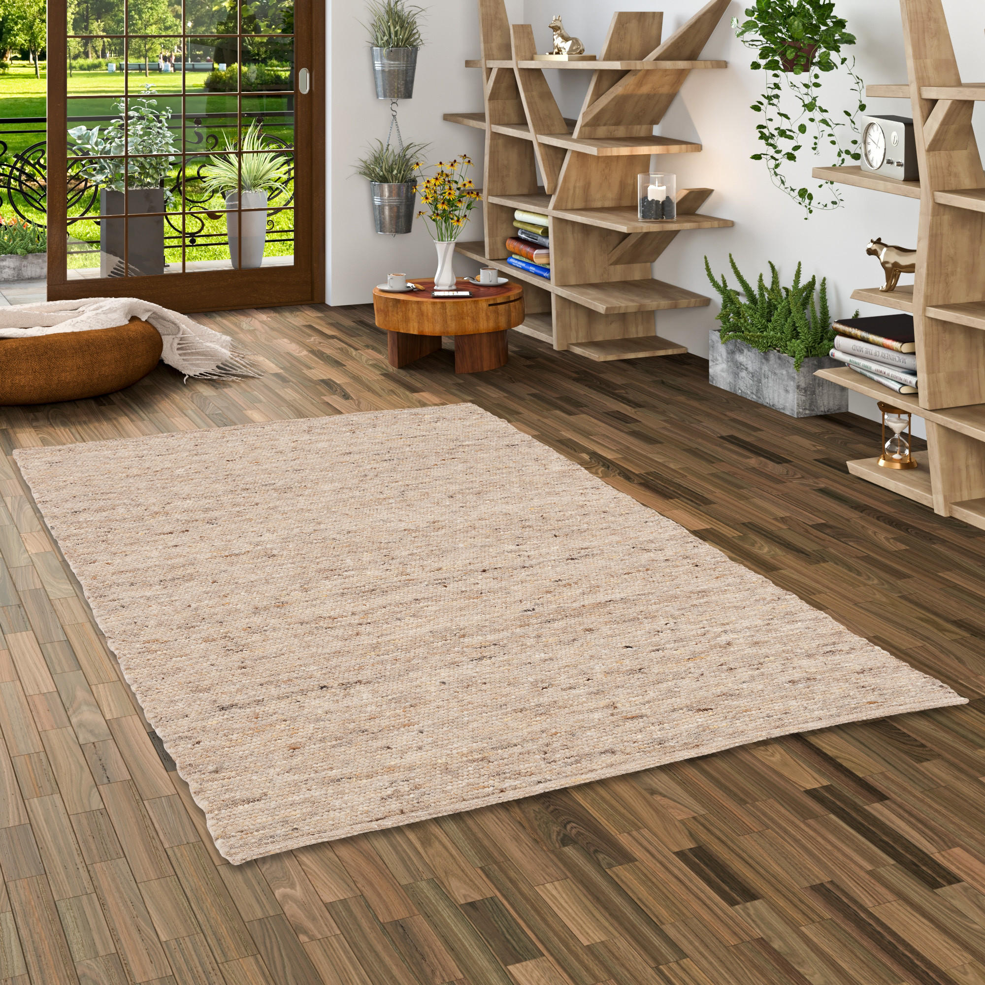 NATUR TEPPICH WOLLE ALASKA MELIERT - Naturfarben, Textil (140/200cm) - Pergamon