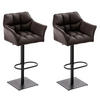 BARHOCKER 2er Set Lederlook Braun - Schwarz/Braun, Textil/Metall (64/88/45cm) - CLP