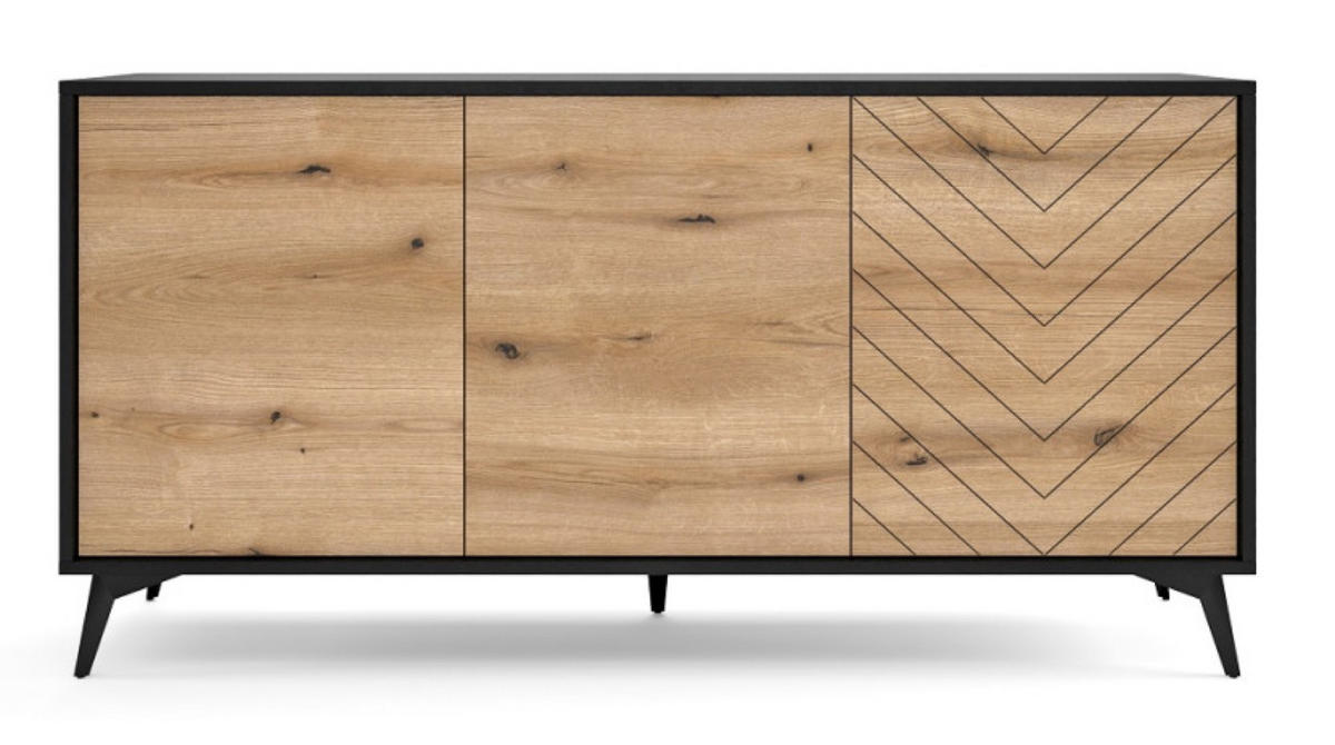 SIDEBOARD K154 Fischgrätmuster - Multicolor, Holzwerkstoff (154/77/39cm) - Sepro Meble