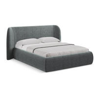 POLSTERBETT mit Bettkasten und Lattenrost 210x215 Grau - Schwarz/Graphitfarben, Kunststoff/Textil (160/200cm) - Makamii