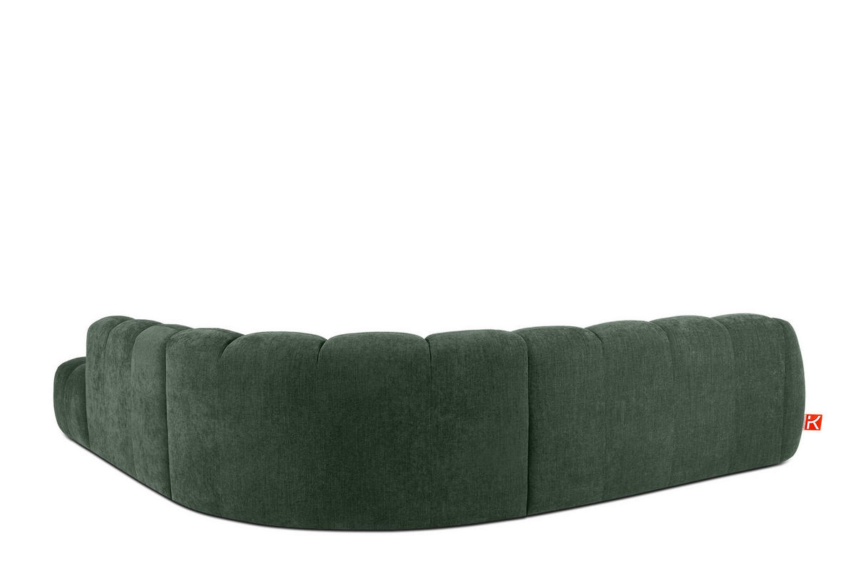 ECKSOFA RECHTS FLAVA, Dunkelgrün - Dunkelgrün, Holz/Holzwerkstoff (310/314cm) - KONSIMO®