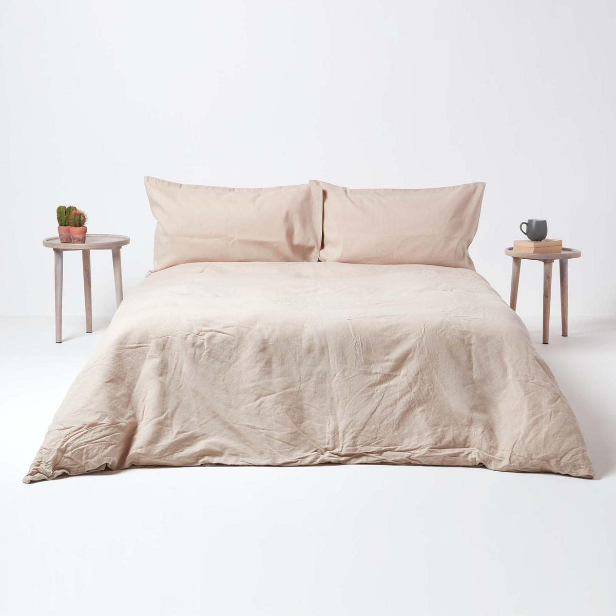 LEINEN-SPANNBETTLAKEN extra hoch, 60% Leinen & 40% Baumwolle - Beige, Textil (150/200cm) - Homescapes