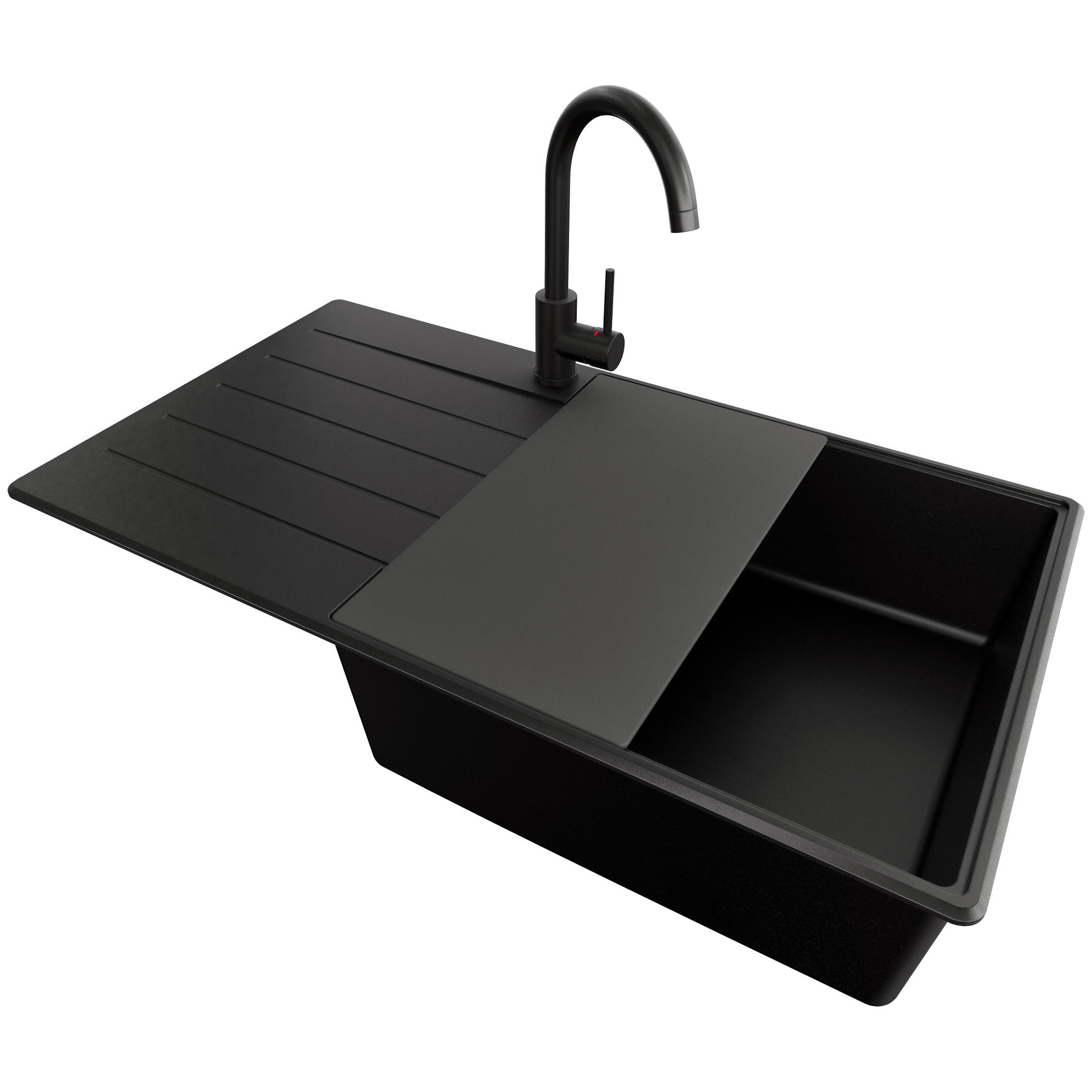 Primagran Granitspüle Schwarz, Schwarz, Schwarz, Schwarz 90x20x50 cm