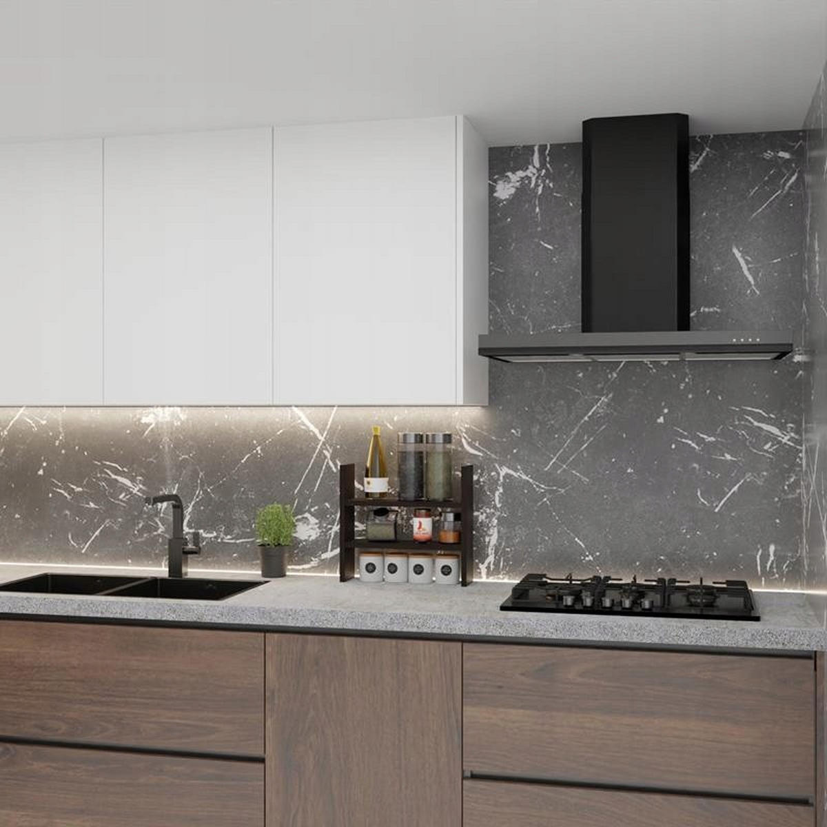 KÜCHENREGAL BIS EX3 Wenge 44/12/40 cm - Wengefarben, Holzwerkstoff (44/40/12cm) - Matkam Möbel