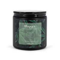 C.B.D. Duftkerze - Dunkelgrün, Glas/Naturmaterialen (9.5cm)