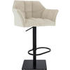BARHOCKER Cord Creme - Creme/Schwarz, Textil/Metall (64/88/45cm) - CLP