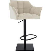 BARHOCKER Cord Creme - Creme/Schwarz, Textil/Metall (64/88/45cm) - CLP