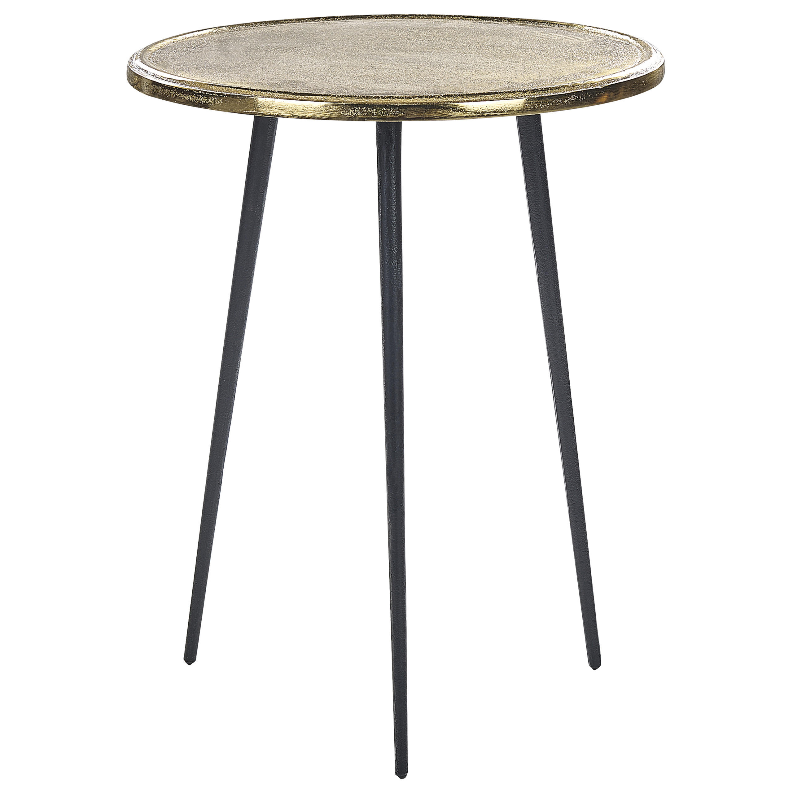 BEISTELLTISCH gold/schwarz rund 43 cm Telfer - Goldfarben/Schwarz, Metall (43/43/55cm) - Beliani