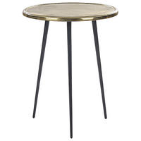 BEISTELLTISCH gold/schwarz rund 43 cm Telfer - Goldfarben/Schwarz, Metall (43/43/55cm) - Beliani